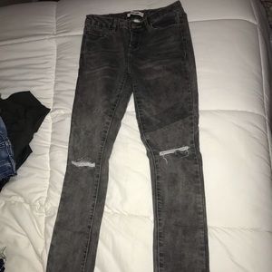 Refuge, grey, distressed jeans